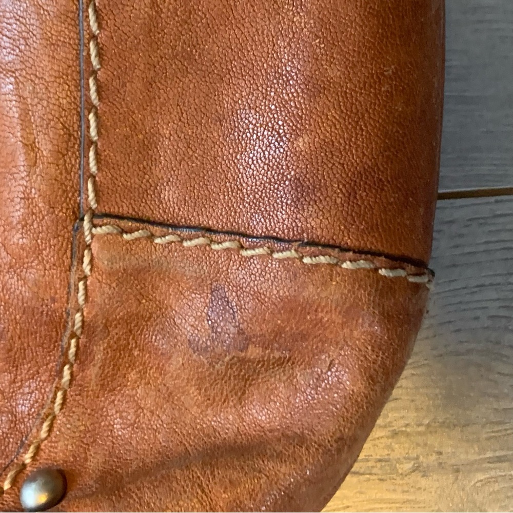 Fossil Brown Leather Long Strap Cross Body Bag Travel Adjustable Silver Tone Zip - Picture 15 of 16